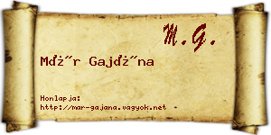 Már Gajána névjegykártya